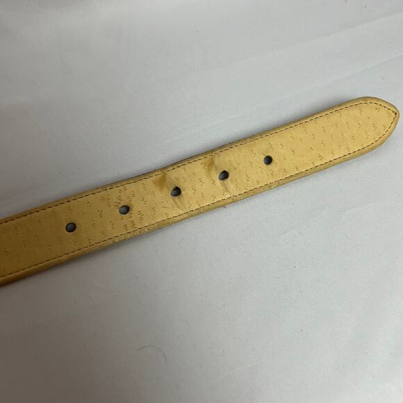 Vintage Joan & David Too Yellow Leather Pebble Belt Quiet Luxury Women M USA 90s main image 8